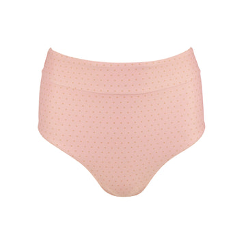 women's camellia pink dot high waist bikini bottom