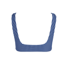 women's navy gingham tie-front bikini top