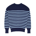 women's navy and peri blue stripe cardigan