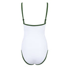 women's white with charleston green trim one piece