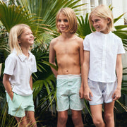 boys white french terry polo