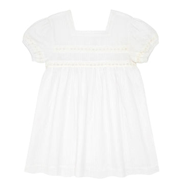 girls gardenia swiss dot square neck puff sleeve dress