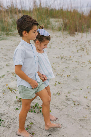 boys light blue button down shirt