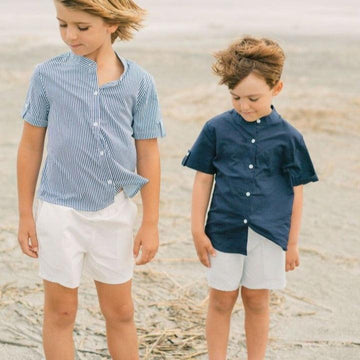 boys powder blue stripe canvas short