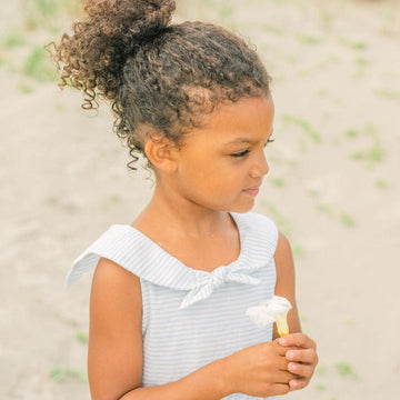 girls powder blue stripe sailor dress