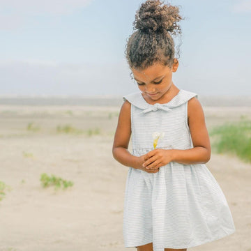 girls powder blue stripe sailor dress