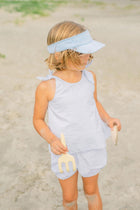 girls powder blue stripe bloomer short