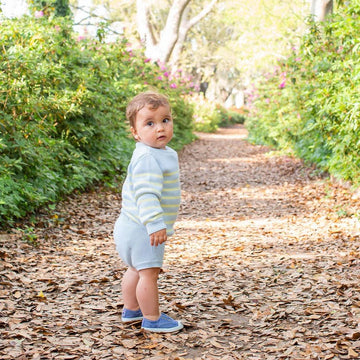 unisex blue knit short