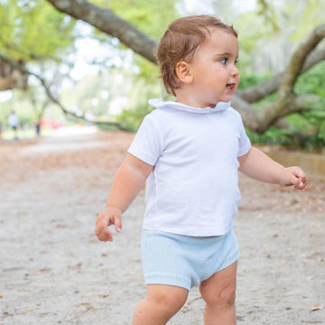 unisex blue knit short