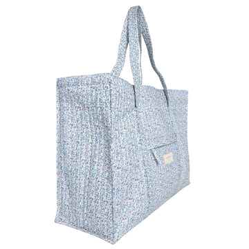 slate floral overnighter tote