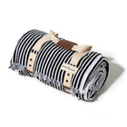 business & pleasure beach blanket, navy stripe