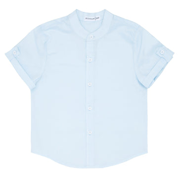 boys light blue button down shirt