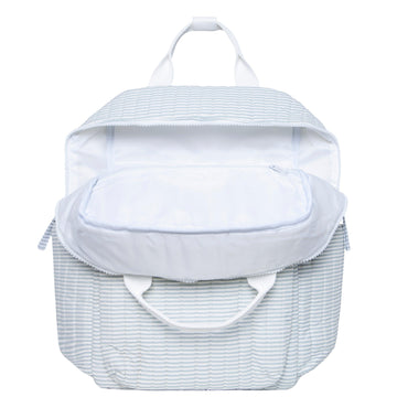 powder blue stripe backpack