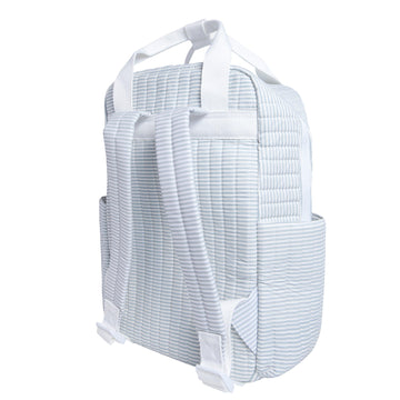 powder blue stripe backpack