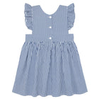 girls navy stripe ruffle sleeve dress