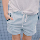 boys light blue french terry short