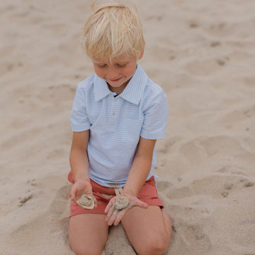 boys powder blue stripe cotton polo