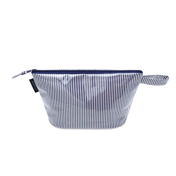 navy stripe cosmetic bag