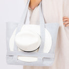 hat attack navy stripe canvas traveler bag