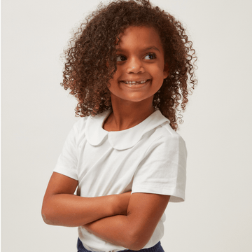 unisex white peter pan collar shirt