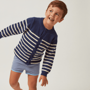 boys navy stripe boardie