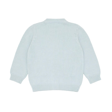 unisex light blue knit cardigan