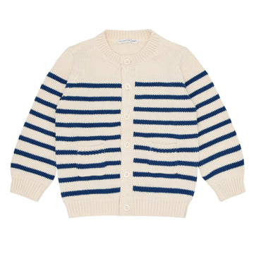 unisex breton stripe knit cardigan