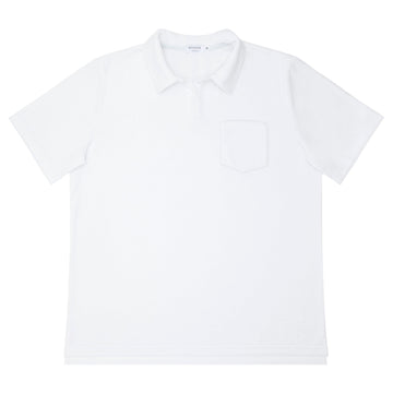 men's white french terry polo