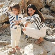 women's breton stripe knit sweater