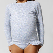 girls slate floral rashguard one piece