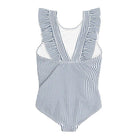 girls navy stripe ruffle one piece