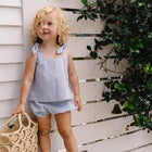 girls navy stripe bloomer short