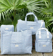 slate floral overnighter tote