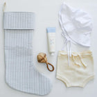 powder blue stripe quilted stocking