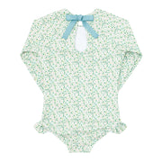 girls sea marsh floral rashguard one piece