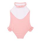 girls sorbet pink ruffle halter one piece