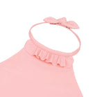 girls sorbet pink ruffle halter one piece