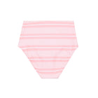 women's sorbet pink stripe high waisted bikini bottom