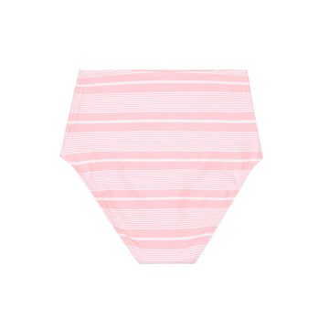 women's sorbet pink stripe high waisted bikini bottom