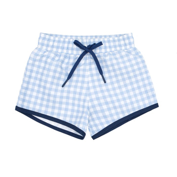 boys oasis blue gingham boardie