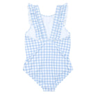 girls oasis blue gingham ruffle one piece