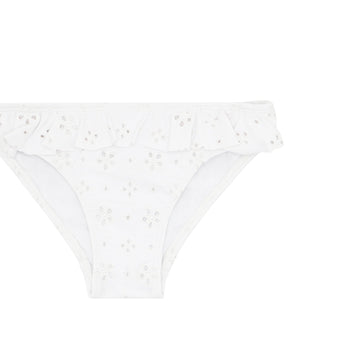 girls white eyelet ruffle bikini