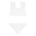 girls white eyelet ruffle bikini