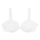 women's white eyelet tie knot bikini top