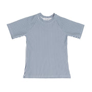 unisex navy stripe short sleeve rashguard
