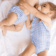 girls oasis blue gingham ruffle one piece