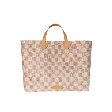 POOLSIDE blush check beach tote