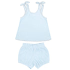 girls light blue french terry bloomer set