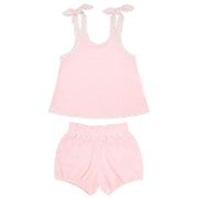 girls pink french terry bloomer set