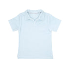 boys light blue french terry polo shirt